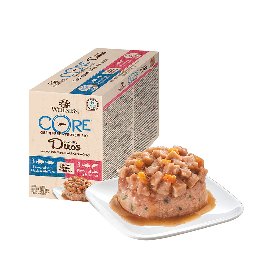 Wellness CORE kattenvoer Duos seafood selection 6 st
